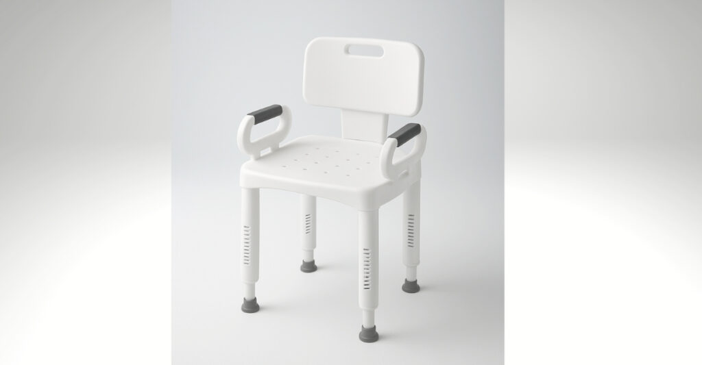Plastic shower chair for senior bath safety