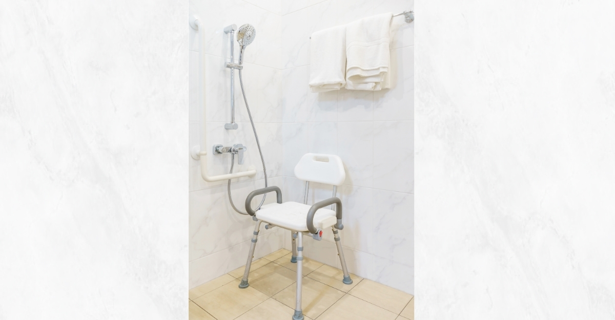 Shower chair in a shower
