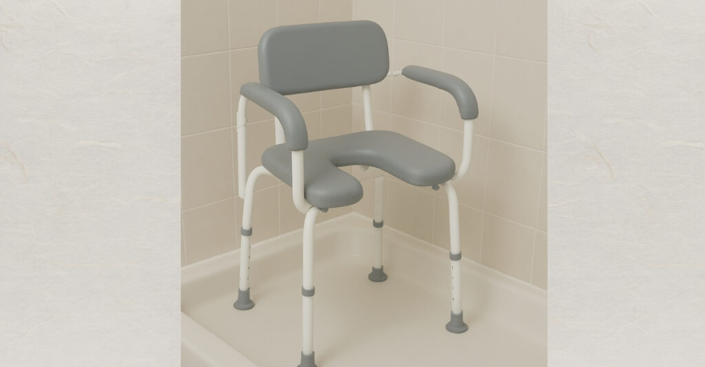 Shower chair in a shower